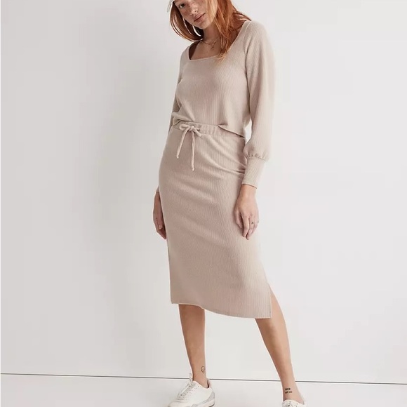 Madewell Dresses & Skirts - Madewell Ribbed Drawstring Midi Skirt